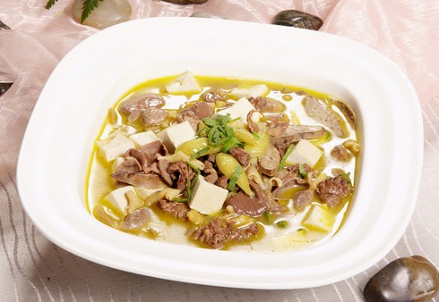 猪肝烧豆腐