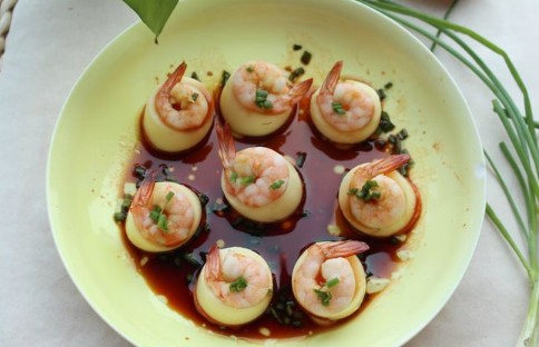 豆腐蒸虾仁的做法