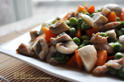 胡萝卜青豆炒蘑菇[有图]