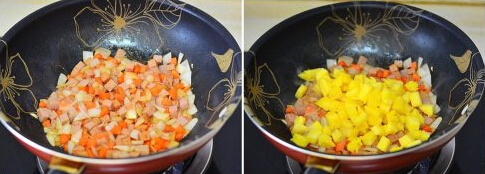 菠萝炒饭 ，菠萝炒饭的家常做法(图文)的做法步骤4